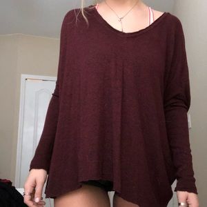 urban outfitters maroon oversized long sleeve